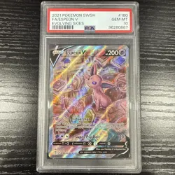 PSA 10 Espeon Alternate Full Art 180/203 SWSH Evolving Skies Pokemon English GEM - Image 1