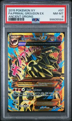 PSA 8 NM-MT 2015 POKEMON XY ANCIENT ORIGINS #97 FULL ART/PRIMAL GROUDON EX - Image 1