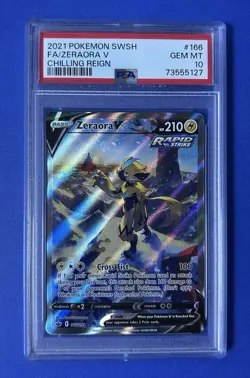2021 Pokemon Swsh FA/Zeraora V Chilling Reign #166 PSA 10 GEM MT - Image 1