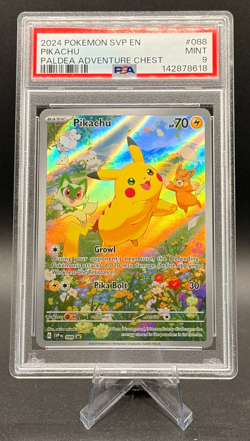 2024 Pokemon SVP EN-SV Black Star Promo Paldea Adventure Chest Pikachu PSA 9 - Image 1