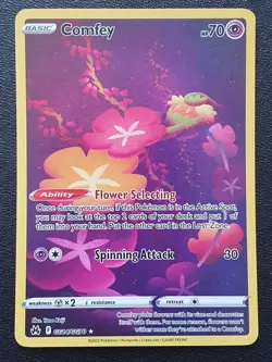 Pokemon Card Comfey GG14/GG70 Crown Zenith Holo Illustration Rare Near Mint - Image 1