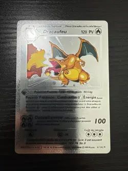 DRACAUFEU 4/102 Base Set Vintage Silver Foil RARE Fan Art Display Card Hp120 - Image 1