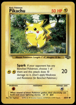 Pikachu Common Jungle 60/64 1999 Vintage WOTC Pokemon Card - RARE - Image 1