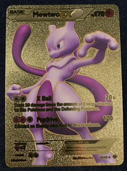 Pokemon - Mewtwo EX - X Ball - Gold Foil - Fan Art - Card #98/99 - Image 1