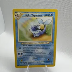 Pokemon TCG Light Vaporeon Neo Destiny Card 52/105 Unlimited Uncommon - MP - Image 1