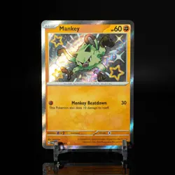NM 💎 Pokemon Mankey 169/091 Paldean Fates Shiny Ultra Rare Holo Card TCG - Image 1