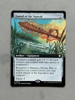 Sword of the Squeak (Extended Art) #72 MTG BLC Bloomburrow Regular Commander NM - Image 1