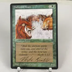 MTG Durkwood Boars Legends Signed by Mike Kimble - Artist - Image 1
