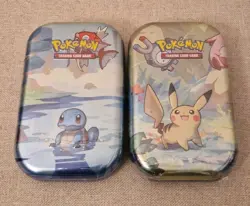 NEW SEALED Pokemon TCG Kanto Friends Mini Tin Bundle – Pikachu + Squirtle - Image 1