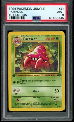 1999 Pokemon Jungle Unlimited 1st Edition Parasect #41 41/64 PSA 9 Fresh Grade - Image 1