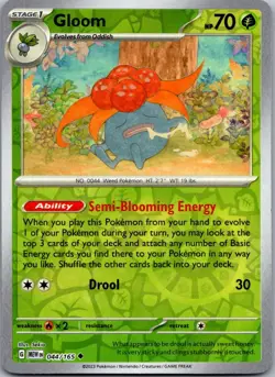 Gloom 044/165 Uncommon 151 Pokemon Reverse Holo Near Mint - Image 1