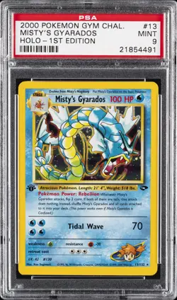 2000 POKEMON GYM CHALLENGE HOLO-1ST ED #13 MISTY'S GYARADOS PSA 9 - Image 1