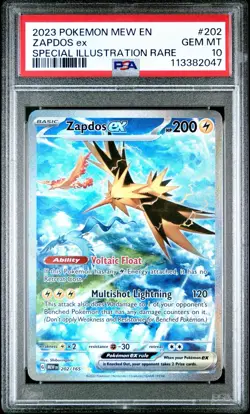 2023 POKEMON MEW EN-151 SPECIAL ILLUSTRATION RARE #202 ZAPDOS EX PSA 10 - Image 1