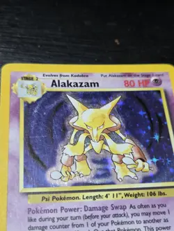 Pokemon Alakazam 1/102 Base Set Unlimited Holo LP - Image 2