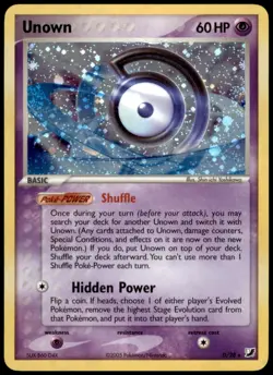 Unown (D) Holo Rare Unseen Forces D/28 MP Pokemon - Image 1