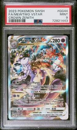 Crown Zenith Mewtwo Gg44 Charizard SWSH262 VStar Pokemon UPC PSA 9 Set - Image 2