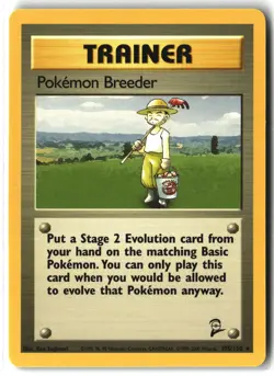 Pokemon Breeder ⭐ 105/130 WOTC Rare Base Set 2 2000 Pokemon NM - Image 1