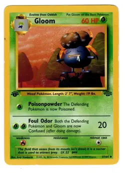1999 Gloom Pokemon 1st Edition - #37/64 Jungle - Non Holo - RARE LP Pokemon - Image 1