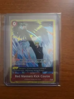 One Piece OP04-016 Bad Manners Kick Course English, NM Condition - Image 1