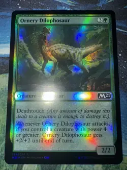 Ornery Dilophosaur Core Set 2021 Foil - Image 1