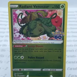 Pokemon TCG Radiant Venusaur Pokemon GO 004/078 Holo Radiant Rare - Image 1
