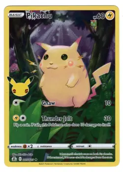 FULL ART Pikachu 005/025 Pokemon 25th Anniversary Celebrations Holo Foil - Image 1