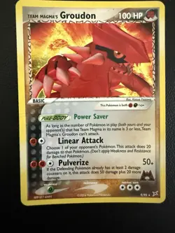 Pokemon TCG Team Magma's Groudon 9/95 Team Magma vs Team Aqua Holo Rare HP 100 - Image 1