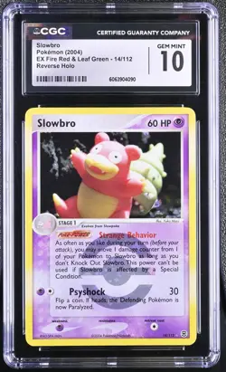 CGC 10 Slowbro EX Fire Red & Leaf Green 14/112 Reverse Holo Pokemon Card - Image 1