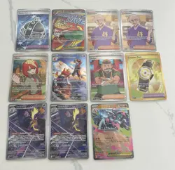 Pokemon TCG Full Art Holo Foil Lycanroc, Mega Gengar, Ambipom, Norman, Roark Lot - Image 3