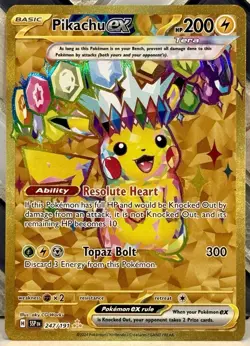 Pikachu Ex 247/191 NM Hyper Rare 204 Surging Sparks Pokemon TCG - Image 1