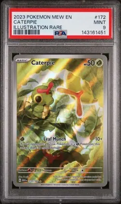 Caterpie #172 - Pokemon Scarlet & Violet 151 Illustration Rare - PSA 9 - Image 1