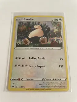 2020 Pokemon TCG Sword & Shield Snorlax Holo 140/202 Cosmos Holo Rare Card LP - Image 1
