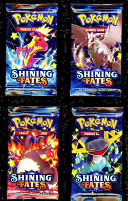 Pokemon Card TCG Shining Fates Booster Pack Lot x 5 Packs - Factory Sealed - Image 1