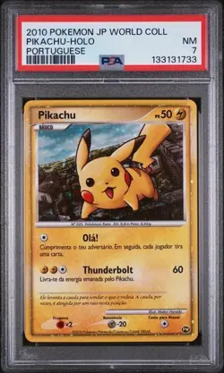 PSA 7 2010 POKEMON JAPANESE WORLD COLLECTION PIKACHU-HOLO PORTUGUESE - Image 1