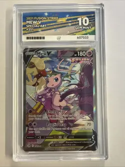 ACE 10 Mew V Alt Art 251/264 Fusion Strike 2021 Pokemon Special Art Gem Mint PSA - Image 1