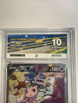 ACE 10 Mew V Alt Art 251/264 Fusion Strike 2021 Pokemon Special Art Gem Mint PSA - Image 3