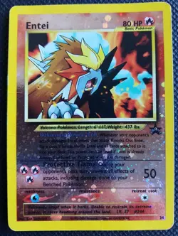 ENTEI POKEMON REVERSE HOLO 34 BLACK STAR PROMO 2001 PLAYED BP - Image 1