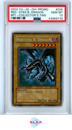 RED-EYES B. DRAGON BPT-COLLECTOR'S TINS YU-GI-OH! PRM 2002 005 PSA 10 - Image 1