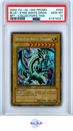 BLUE-EYES WHITE DRGN. BPT-COLLECTOR'S TINS YU-GI-OH! PRM 2002 003 PSA 10 - Image 1
