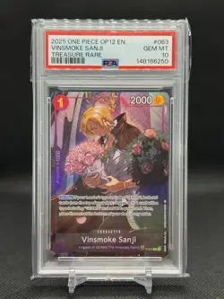 2025 One Piece OP12 EN Treasure Rare #063 Vinsmoke Sanji PSA 10 GEM MINT - Image 1