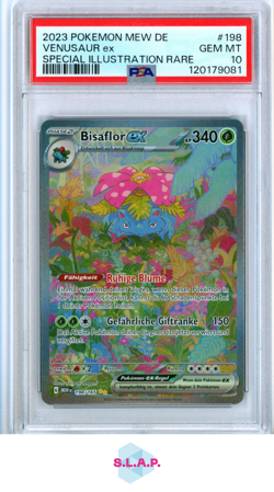 VENUSAUR EX SPECI4L ILLUSTRATION RARE POKEMON GERMAN MEW DE-151 2023 198 PSA 10 - Image 1