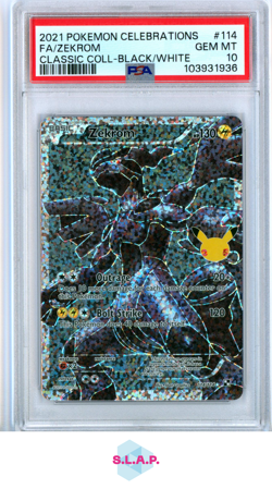 ZEKROM POKEMON CELEBRATIONS 114 2021 CLASSIC COLL - BLACK/WHITE FA EN PSA 10 - Image 1