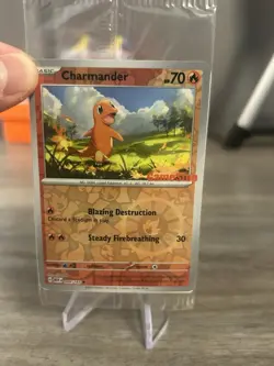 Pokemon 151 Charmander Gamestop Stamped Reverse Holo Promo 004/165 Sealed - Image 3