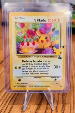 Pokemon TCG Birthday Pikachu 24 Celebrations Black Star Promo Mint Holo Kagemaru - Image 1