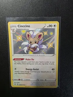 Pokemon TCG Cinccino Shiny Holo Rare Shining Fates: Shiny Vault SV094/SV122 NM! - Image 1
