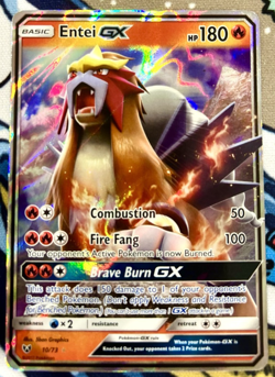 Pokemon TCG Entei GX Shining Legends 10/73 Holo Ultra Rare - Image 1