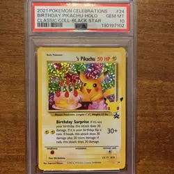 2021 POKEMON CELEBRATIONS CLASSIC COLLECTION #24 BIRTHDAY PIKACHU-HOLO PSA 10 - Image 1