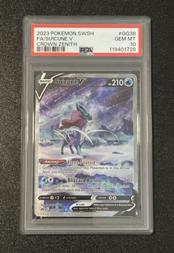 PSA 10 💎 SUICUNE V GG38 HOLO - 2023 POKEMON CROWN ZENITH GALARIAN GALLERY - Image 1