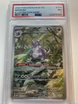 2023 POKEMON MEW EN-151 #174 NIDOKING ILLUSTRATION RARE PSA 7 - Image 1