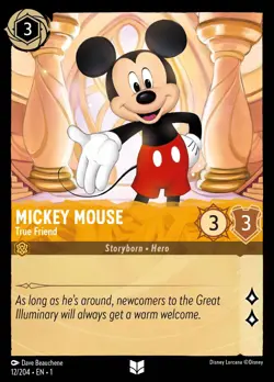 12/204 EN | Mickey Mouse True Friend | Disney Lorcana uncommon card (2023) - Image 1